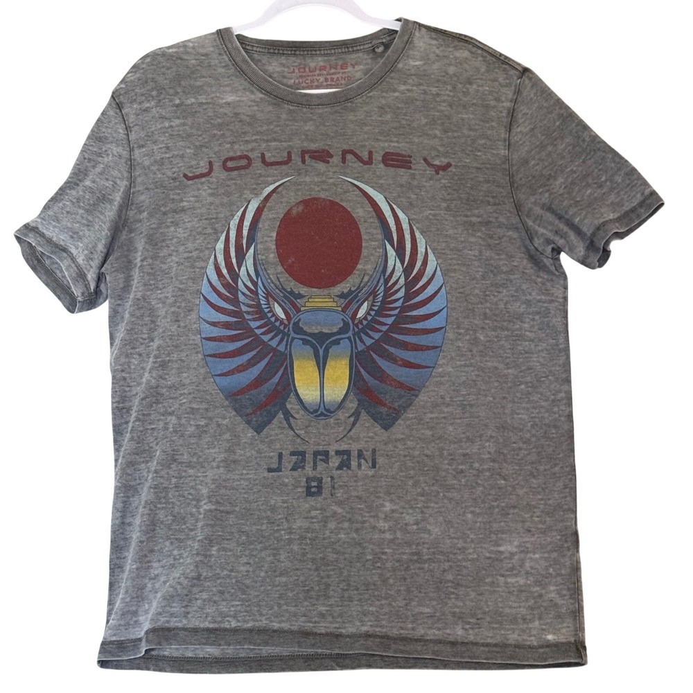 Lucky Brand Journey Japan 81 Graphic Band Tee Grey Large